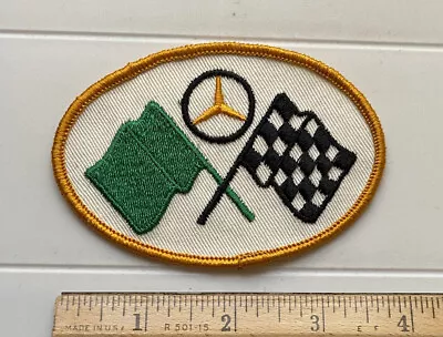 Mercedes Emblem Racing Checkered Flag Green Flag Souvenir Embroidered Patch • $12