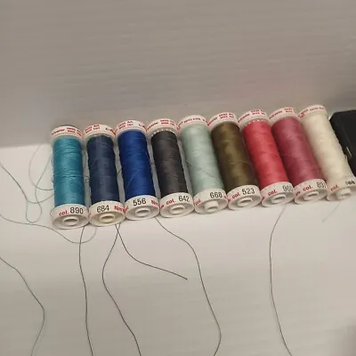 Lot Of 9 Assorted Spools Mettler Metrosene Thread Polyester • $11.88