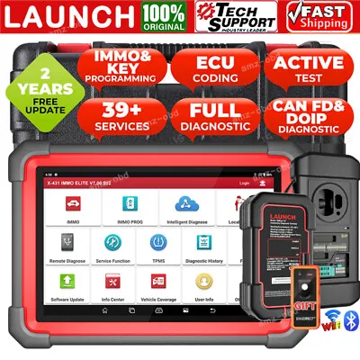 $1159 • Buy Launch X431 IMMO Elite PRO5+ Key Programming Tool Full System Diagnostic Scanner