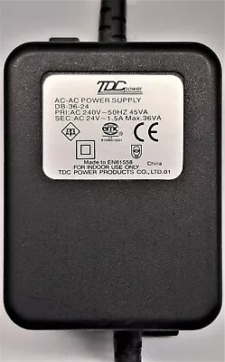 £15.99 • Buy TDC Power ADAPTOR PRI: 240V ~ 50Hz 45VA SEC:  24V ~ 1.5A Max 36VA DB-36-24 NOMA