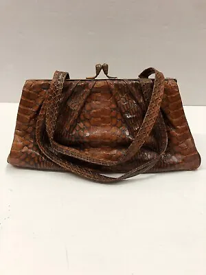 Vintage Antique Mid Century Snake Alligator Crocodile Purse Handbag Clutch  • $34