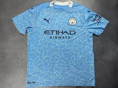 Manchester City 2020/2021 Puma Home Football Shirt Jersey Size XL • $24.99