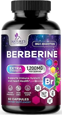 Berberine Supplement 1200mg Per Serving - High Absorption Heart Health Support • $13.92