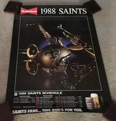 Vintage 1988 New Orleans Saints Schedule Poster • $75