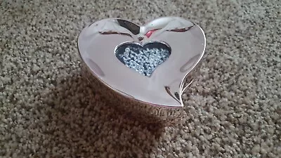 Swarovski Collectible Silver Plated Trinket Heart Box W/ Loose Clear Crystals  • £13.46