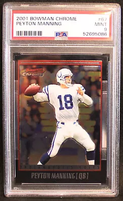 2001 Bowman Chrome #67 Peyton Manning Indianapolis Colts HOF PSA 9 MINT • $10