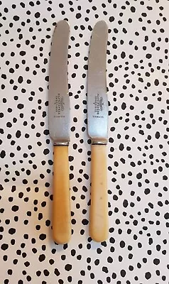 Vintage Antique 2x Mappin And Webb Trustworthy Sheffield Stainless Knives 20cm • £8