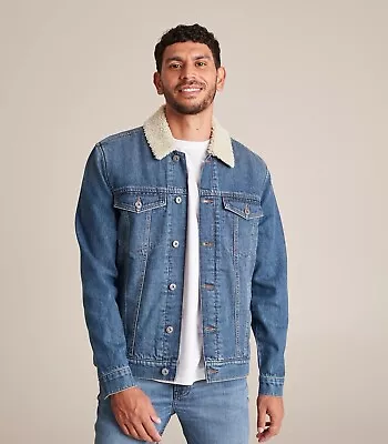 Men’s Sherpa Denim Jacket Size 2XL XXL Target Cotton Winter • $25