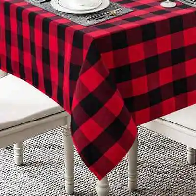 £7.99 • Buy Gingham Table Cloth - Rectangle - Dark Red Checkered Tablecloth 55 X 79  - NEW