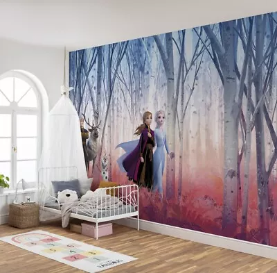 Girls Bedroom Disney Characters Wall Mural Photo Wallpaper Frozen Blue Kig Size • £68.99