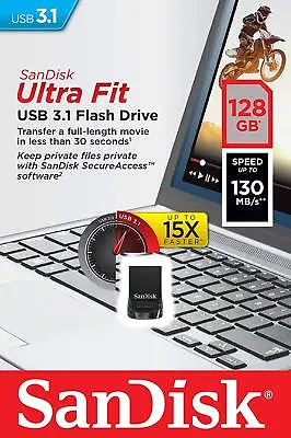 SanDisk 128GB SDCZ430-128G Ultra Fit USB 3.0 Nano Flash Pen Drive 130MB/s • $12.45