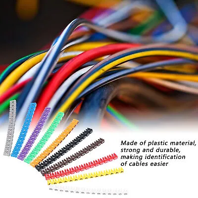 Clip On Cable Marker Waterproof Cable Identification Tube Colorful 0‑9 AA • £2.30