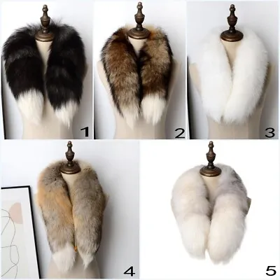 100% Real Fox Fur Genuine Scarf Collar Shawl Scarves Wrap Stole Neck Warmer Gift • $29.99