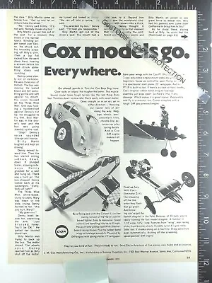 1970 ADVERTISING For Cox Gas Engine Dragster VW Beetle Baja Bug Corsair II PT-19 • $11