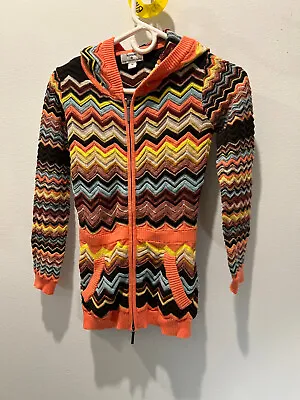 Missoni Target Hoodie Sweater Women's Long Sleeve Zig Zag Tribal Knit Size M • $15.19