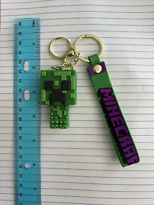 Minecraft Rubber And Metal Keychain New! Fast Shipping! • $8