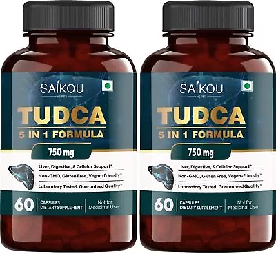 TUDCA (Tauroursodeoxycholic Acid) 750mg 5 In 1 Blend - 120 Capsules( Pack Of 2 ) • $67.25