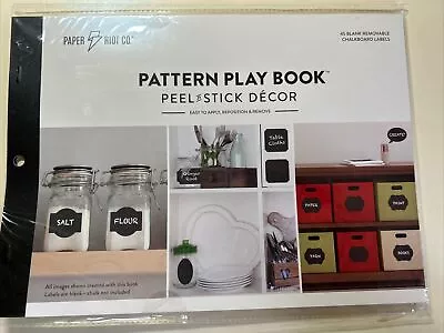Paper Riot Pattern Play Book 45 Removable Chalkboard Decals Labels - New Sticker • $12.99
