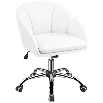 Modern Rolling Desk Chair With Armrests For Home Office White • $79.20