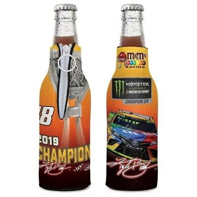 Kyle Busch Wincraft #18 M&M's 2019 Monster Energy Champion 12oz Bottle Cooler • $11.99