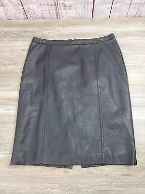 Worthington Black Pleather Skirt Womens 6 Petite Faux Leather Pencil Knee Length • $12.95