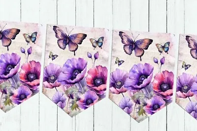 £6.99 • Buy Butterflie Bunting/summer House Decorations,floral,