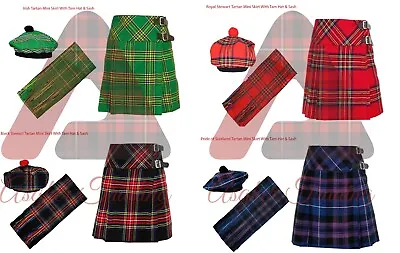 Scottish Mini Ladies Skirt 30+ Tartan/Women Mini Skirt Kilt With Tam Hat & Scarf • £45.60