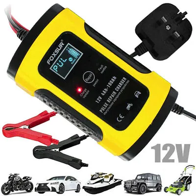 Intelligent-12V-Motorcycle-Car-Battery-Charger-Automatic-Smart-Trickle 3-STAGE • £15.99