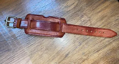 20mm Brown Leather WW1 WW2 Pilot Military Handmade Trench Watch Bund Strap Band • $20