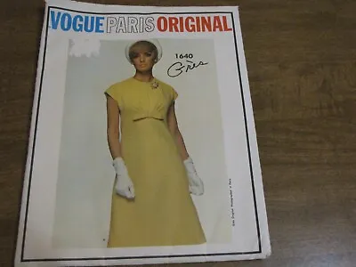 Vogue Paris Original Gres #1640 Vintage Dress Pattern Size 16 • $20