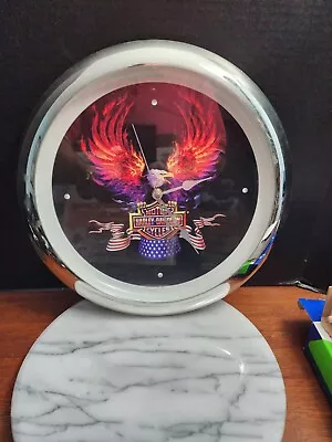 Harley Davidson Eagle Americana Motorcycle Collectible Clock Tested.  NIB • $49.99