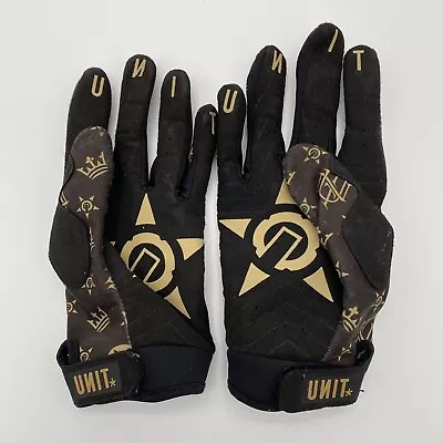 Unit Motocross Dirt Bike Riding Gloves Size Large Black Gold • $19.95