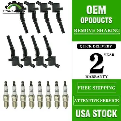 8X Ignition Coil Pack And Iridium Spark Plug For Ford F-150 4.6L DG508 SP479 USA • $52.56