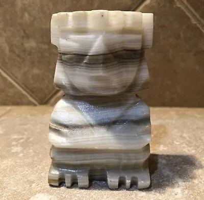VTG Small Aztec Mayan Tiki Carved Marble Onyx Stone Bookend Figurine 3  Tall • $9.99