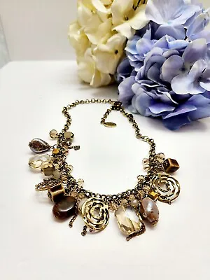 $26.88 • Buy Necklace Signed Designer Vintage Charm Beaded Chunky  Statement 18  Casual Fall 