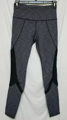 Athleta Size M High Rise Workout Leggings Black Sheer Side Mesh Panels • $16.99