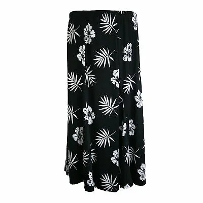 New Women Elasticated Waist Flower Floral Leaf Printed Rara Midi Skirt Plus Size • $23.16