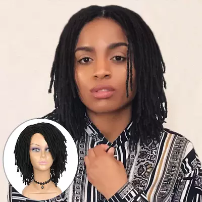 Short Dreadlock Wigs For Black Women And Men Afro Crochet Twist Braided Faux Loc • $45.95