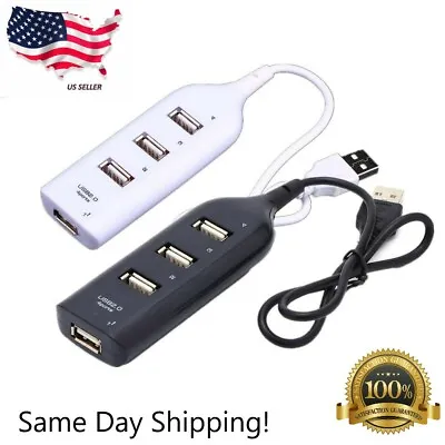 New Mini 4 Port USB 2.0 High Speed Hub Splitter 480 Mbps For PC Laptop White • $4.49