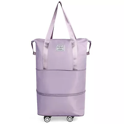 26  Large Expandable Rolling Duffle Travel Bag Wheeled Luggage Foldable Suitcase • $29.98