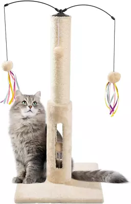 Cat Scratching Post 4-In-1 Scratch Pole Sisal Rope Scratcher With Interactiv... • $54.29