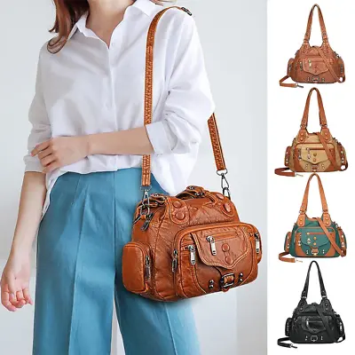 Roomy Hobo Women Handbags Purse Satchel Shoulder Bags Tote Washed Leather Bag • $21.99