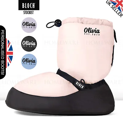 BLOCH Dance Warm Up Booties Personalised Childrens Kids Pink Blue Black Ballet • £39.99