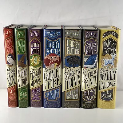 Harry Potter Complete Cartoon Art Hardcover Book Set 1-7 J.K. Rowling • $199.98