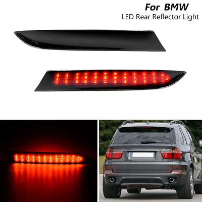 2x For 11-13 BMW E70 X5 LCI Smoked LED Rear Bumper Reflector Tail Brake Light • $26.89