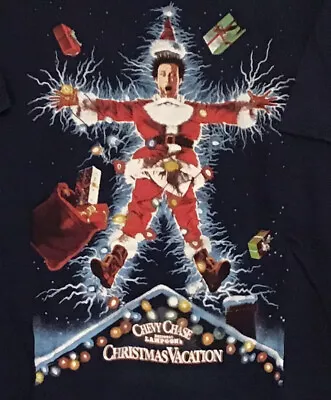 National Lampoons Christmas Vacation Men’s L Navy Graphic Short Sleeve T-Shirt • $9.99