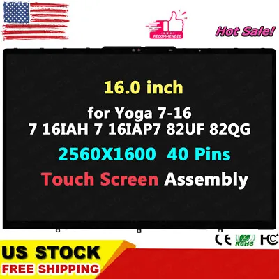 For Lenovo Yoga 7 16IAP7 82QG LCD Display 2560x1600 Touch Screen Assembly Bezel • $189