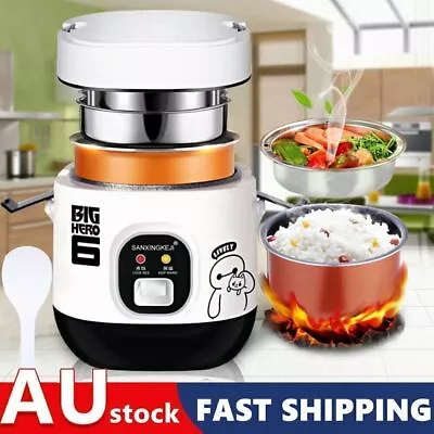 1.2L Portable Mini Electric Rice Cooker Cooking 1-2Person With Steamer 3 Cups AU • $31.99