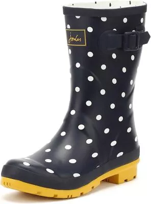 Joules Womens Wellington Welly Boot Color French Navy Spot Size 6 Pair Of Shoes • $42.92