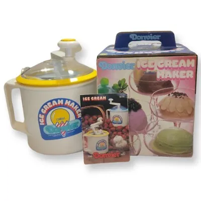 Donvier Hand Cranked Ice Cream Maker 2 Pints Chillfast Yellow Vintage With Box  • $32.95